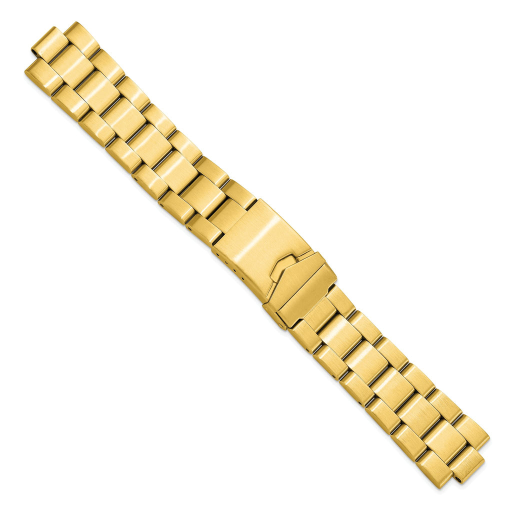 Oyster-Style Watch Band in Gold-Tone Stainless Steel, 18mm