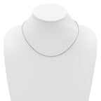 14K White Gold 1.65mm D/C Open Franco 1in+1in Adjustable Chain