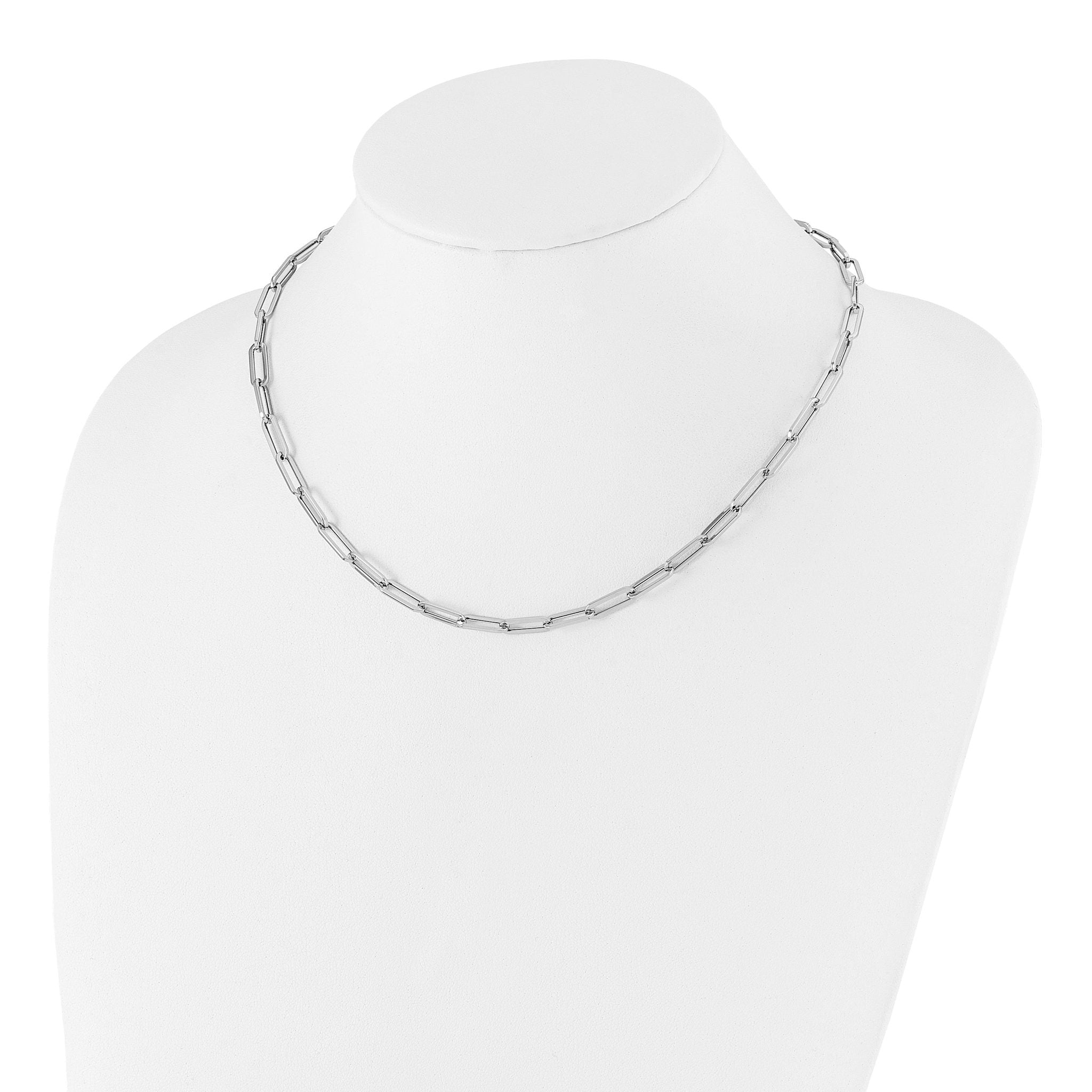 14K White Gold Polished Fancy Link Necklace Secondary image