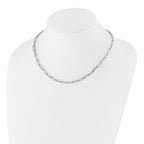14K White Gold Polished Fancy Link Necklace