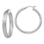 Sterling Silver 925 In/Out Hoop Earrings with Rhodium Finish