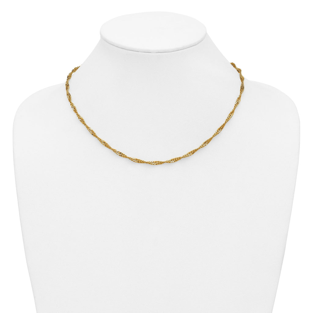14K Gold Filled Singapore Chain Necklace in 3.2mm Width