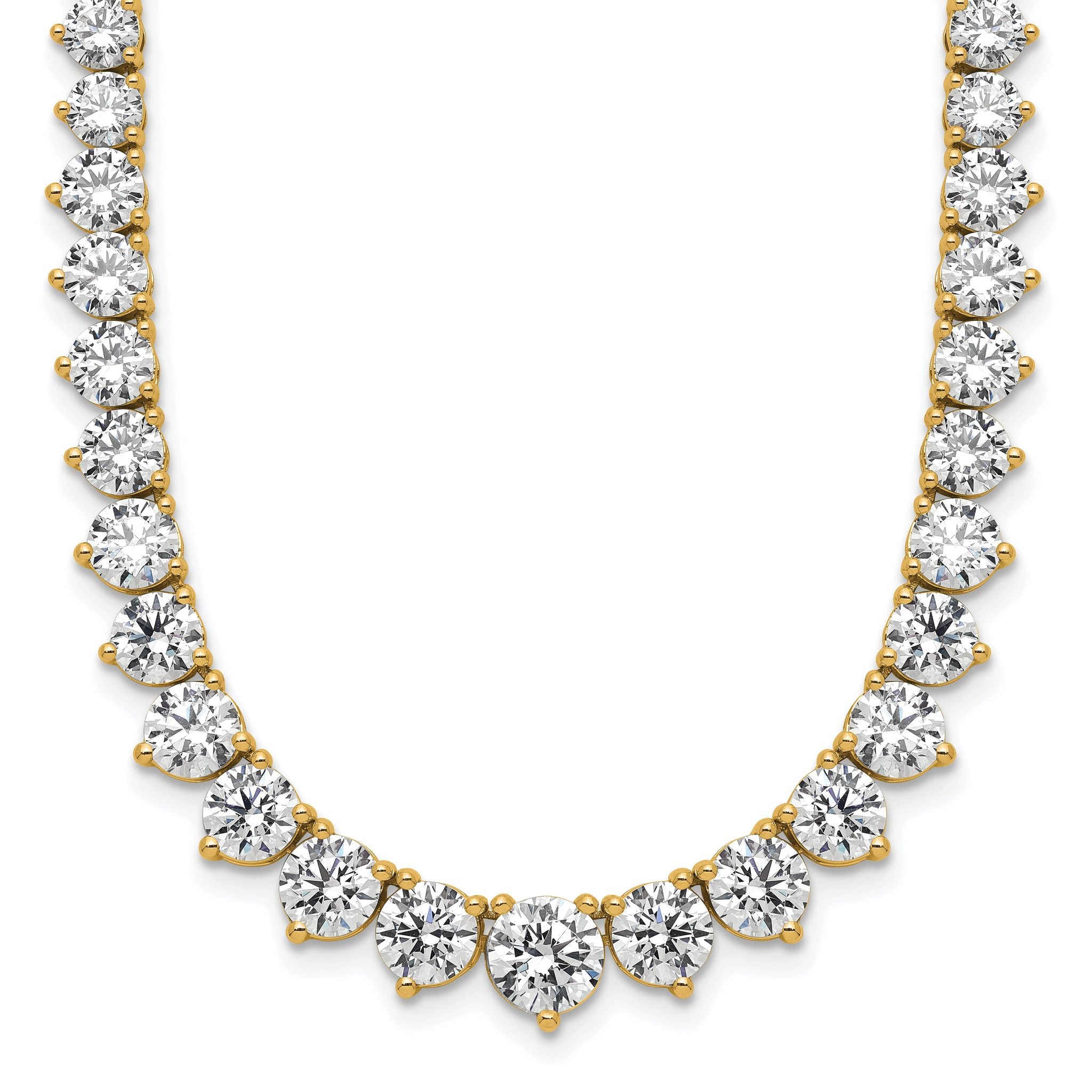 14k 26 3/4 carat Certified Lab Grown Diamond VS/SI+ G+ Complete Round 18 inch Graduated Tennis Necklace Main image
