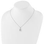 Sophia Jewelers Sterling Silver Diamond Spiral Necklace with Rhodium Finish, Gift Ready