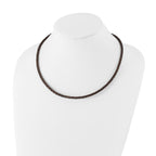 Chisel 4mm Genuine Leather Hexagon Weave 18 inch Necklace