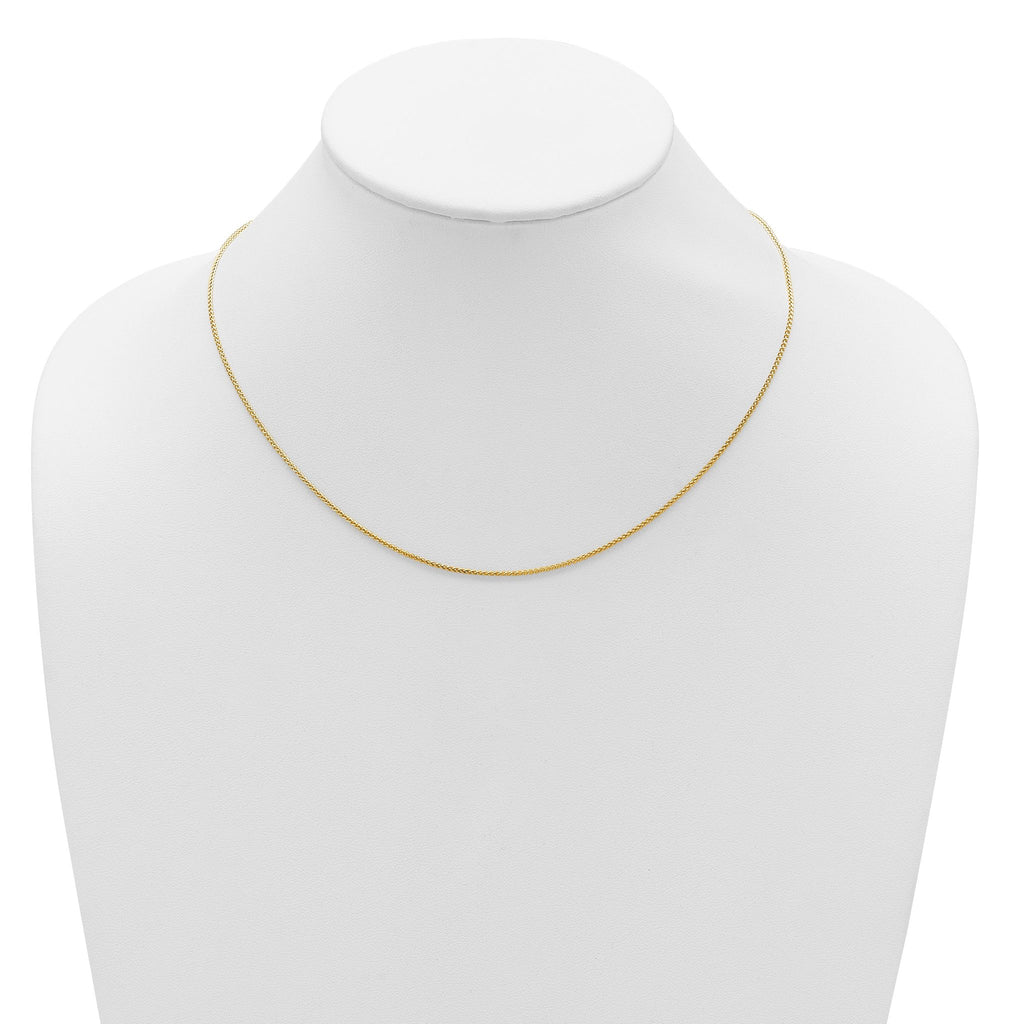 14K 1.2mm Baby Spiga 1in+1in Adjustable Chain