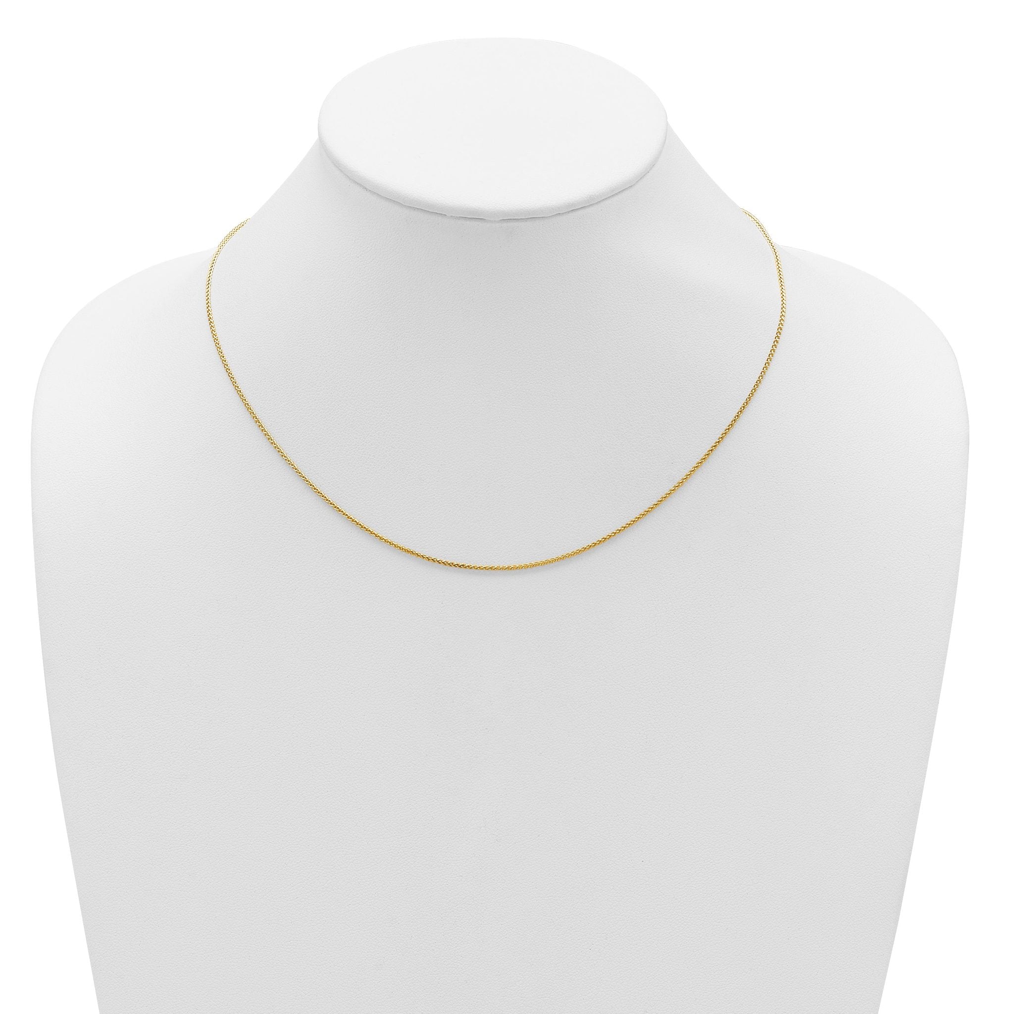 14K 1.2mm Baby Spiga 1in+1in Adjustable Chain