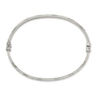 Sterling Silver Diamond Cut 6mm Bangle and 4mm Hoop Earring Set