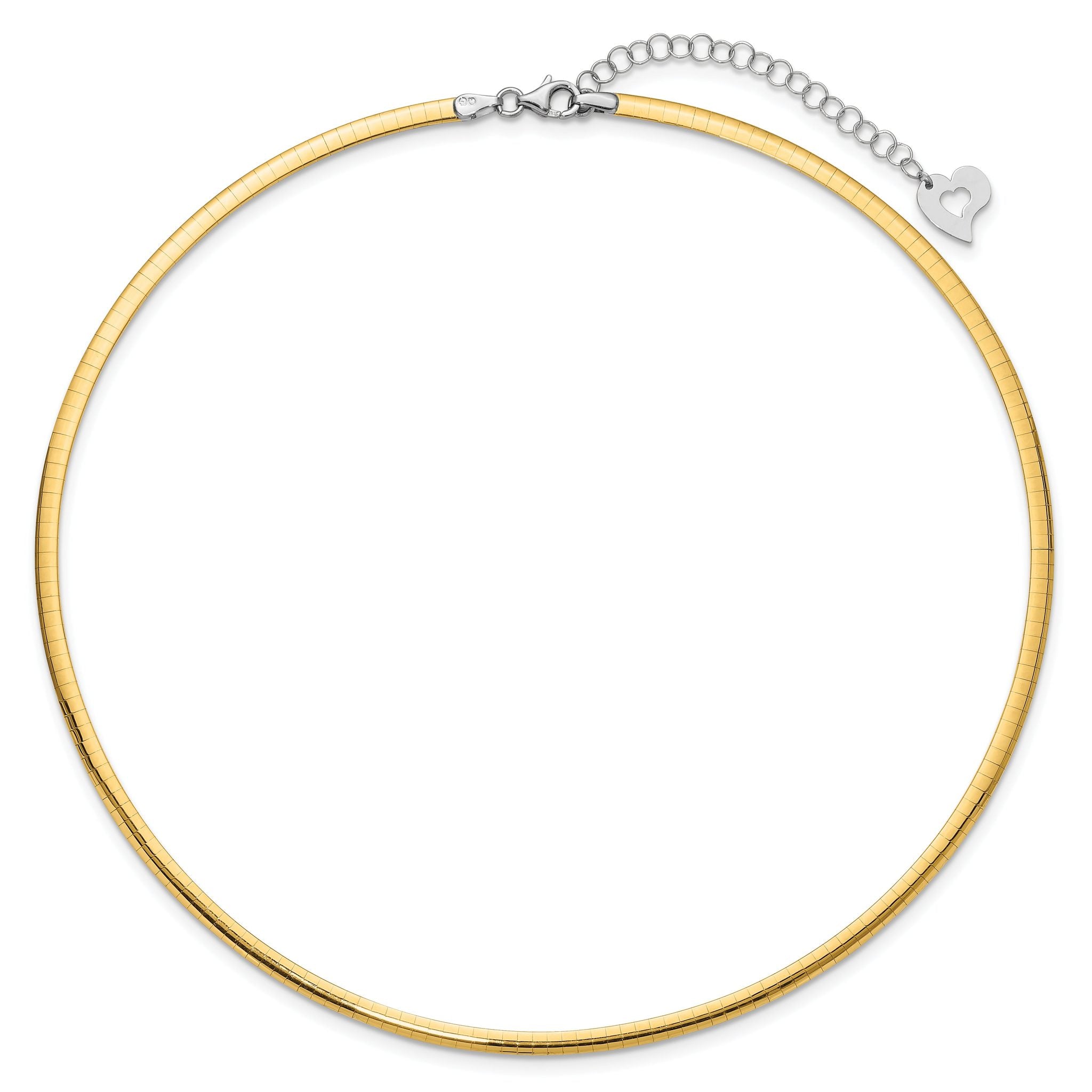 14k Two-tone Lt Reversible 3mm Omega w/extender Necklace Secondary image