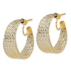 14K w/Rhodium Braided Mesh Stretch Post Hoop Earrings