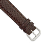 Lizard Grain Watch Band in Dark Brown Leather, 16mm