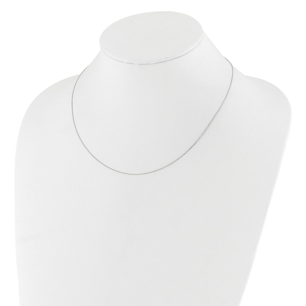 0.8mm 10K White Gold Round Cable Chain