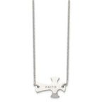 Sophia Jewelers Unisex Polished Stainless Steel Sideways Cross Necklace