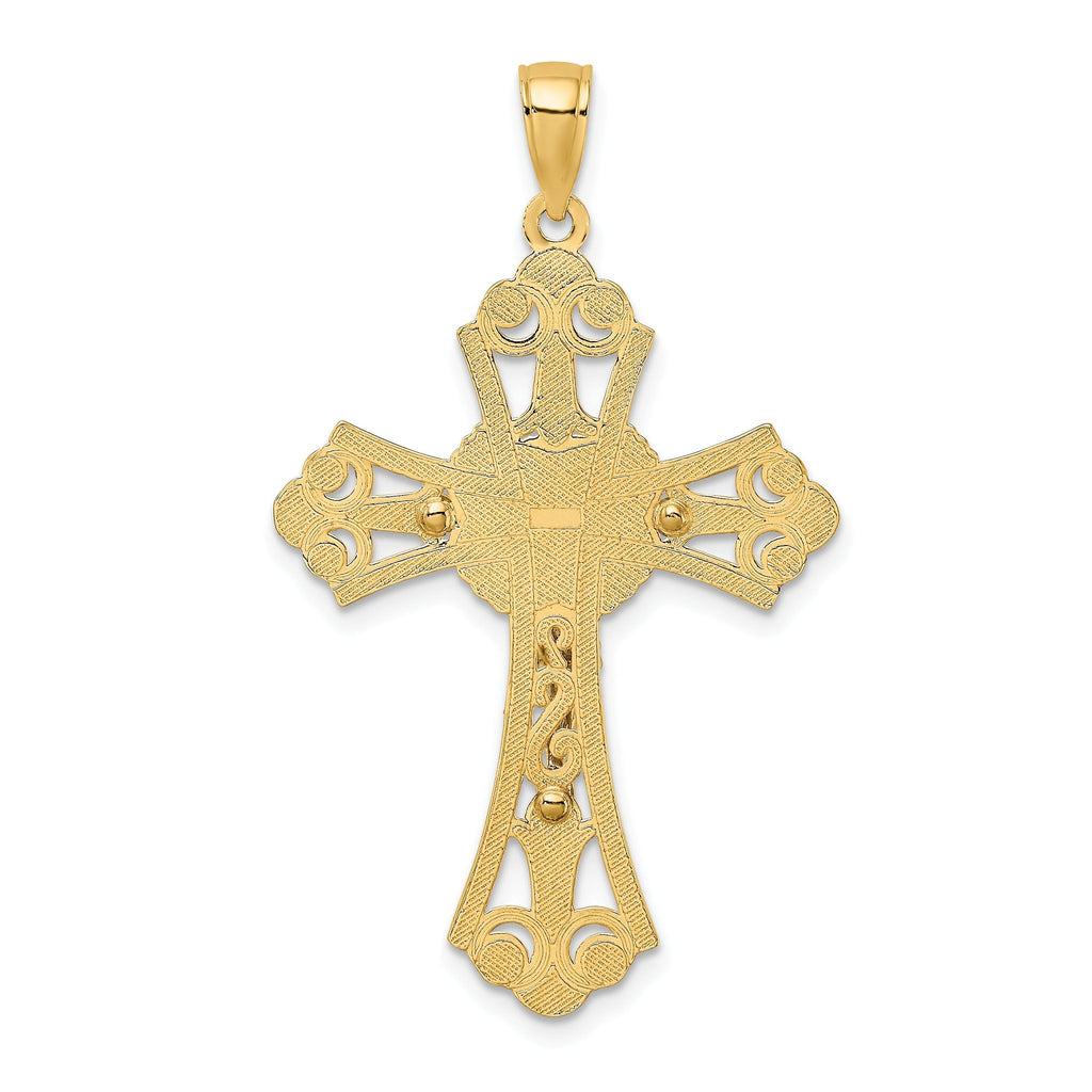 10K Two-Tone Gold Two-tone Cut-Out Crucifix Charm