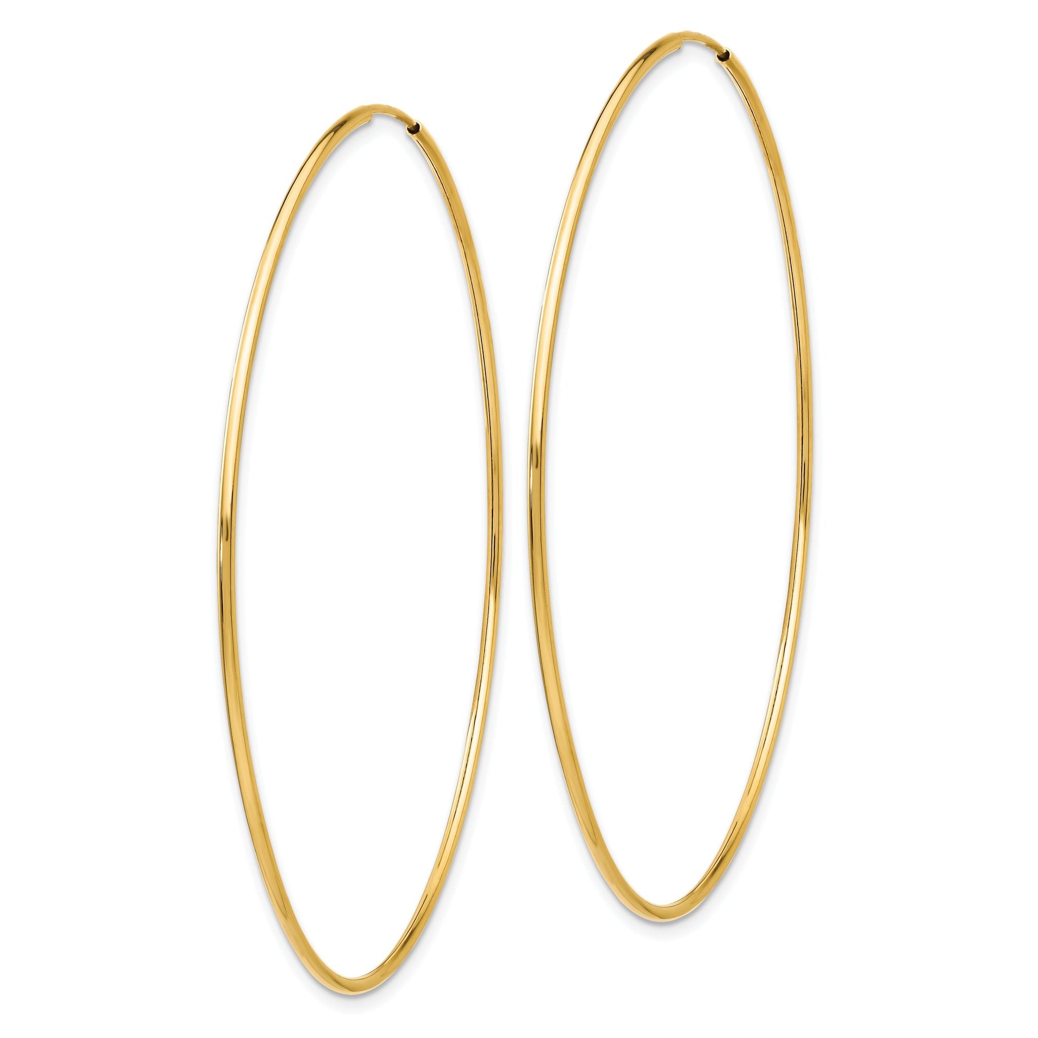 14k Polished Endless Tube Hoop Earrings Secondary image