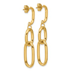 14K Polished Oval Link Dangle Post Earrings