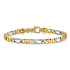 10k Two-tone 5.8mm Hand Polished Fancy Link Chain