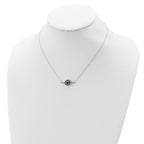 Sterling Silver Rhodium-plated Glass With 2in Ext Eye Necklace