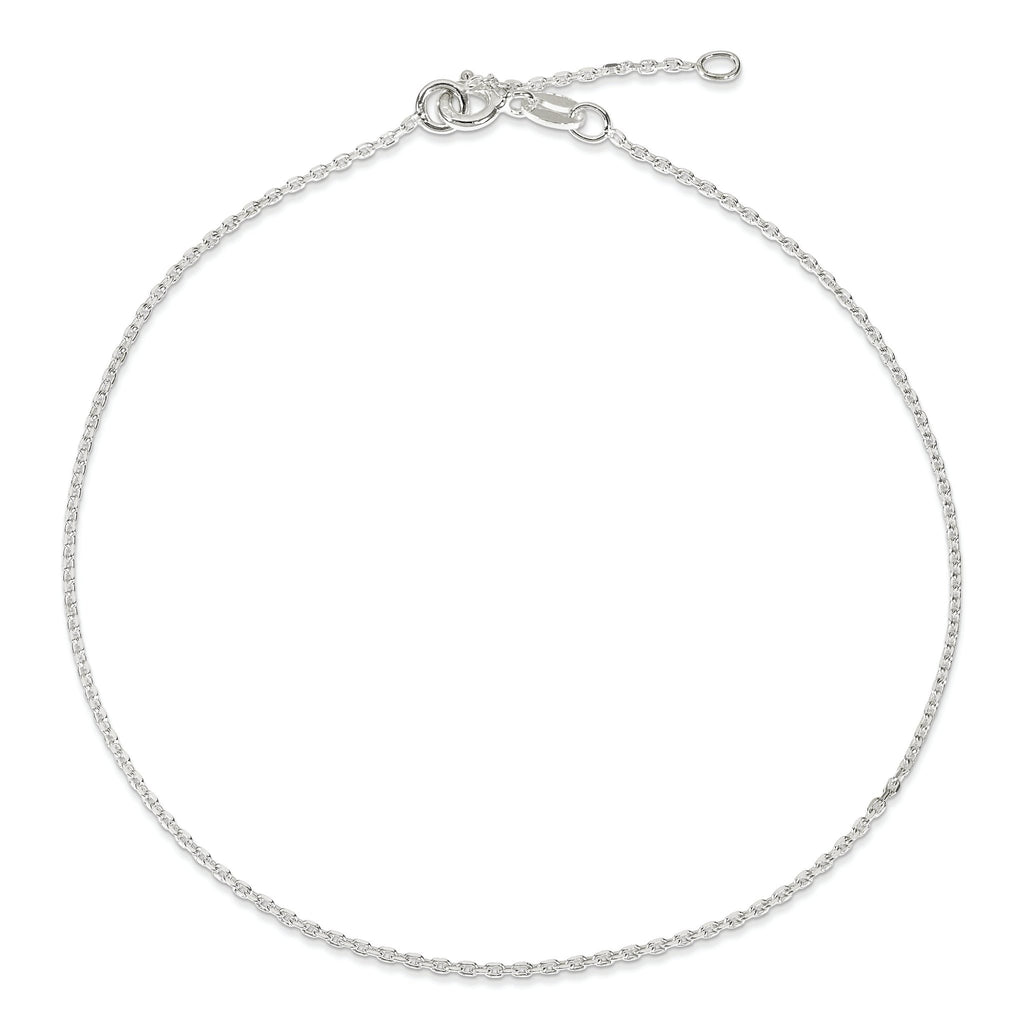 Cable Chain Anklet in Sterling Silver