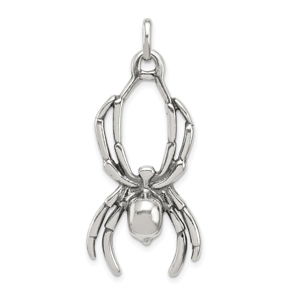 Sophia Jewelers Vintage Men's 925 Sterling Silver Antiqued Spider Pendant