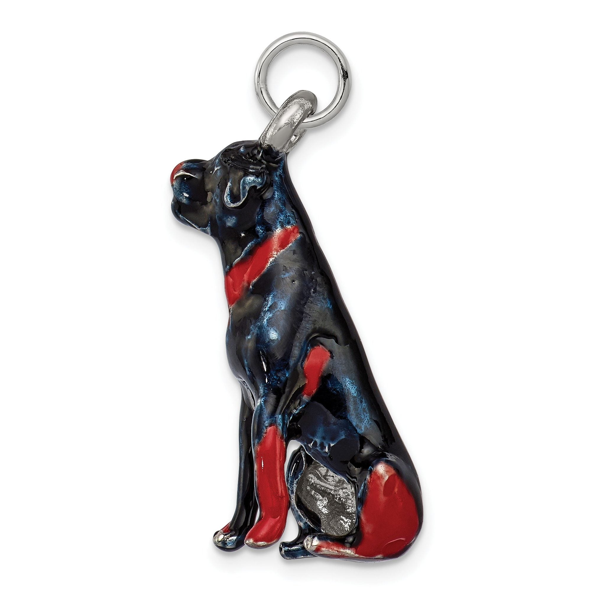 Sterling Silver 3D Rottweiler Enamel Charm by Sophia Jewelers Secondary image