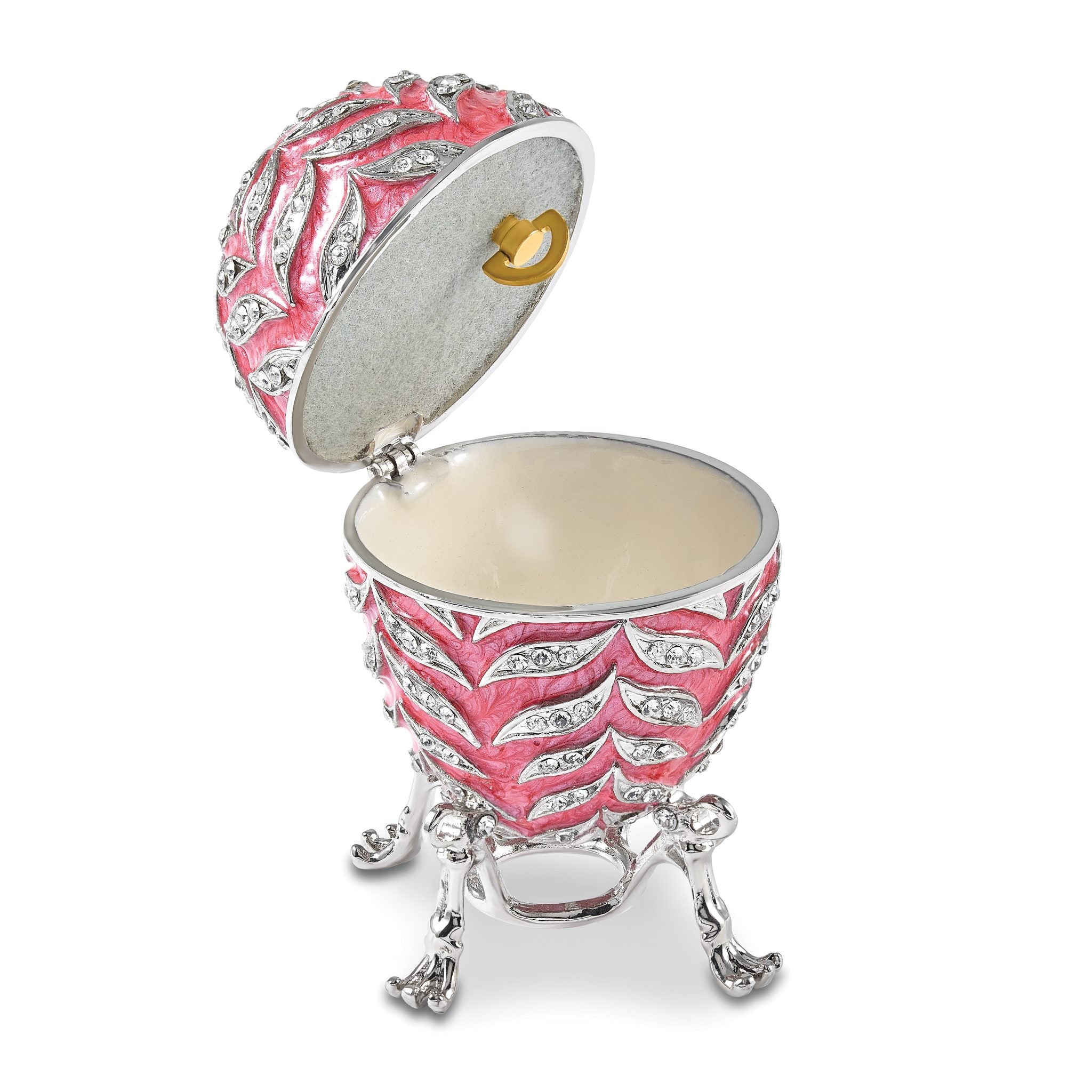 Luxury Giftware by Jere Bejeweled LUSCIOUS PINK (Plays Endless Love) Musical Egg Trinket Box with Matching 18 inch Necklace Secondary image