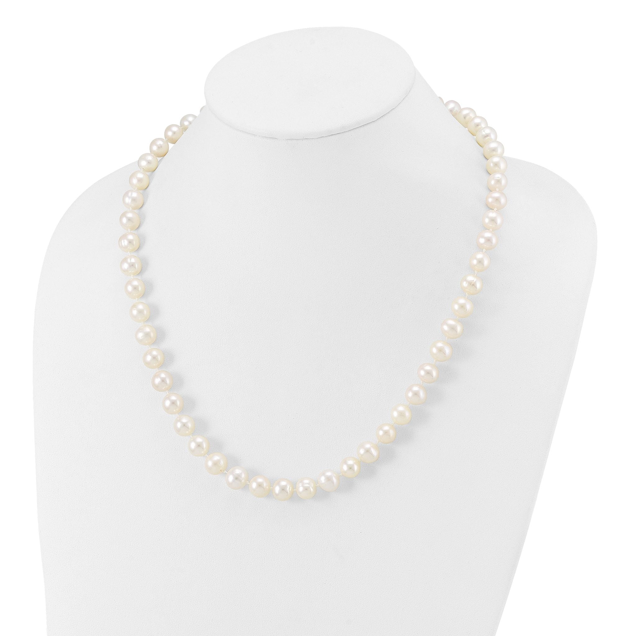 14K Gold Filled 9-10mm White Cultured Freshwater Pearl Necklace