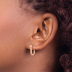 14K Rose Gold Polished Hinged Hoop Earrings