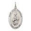Sterling Silver 925 Saint Jude Antiqued Solid Pendant, Vintage Elegance