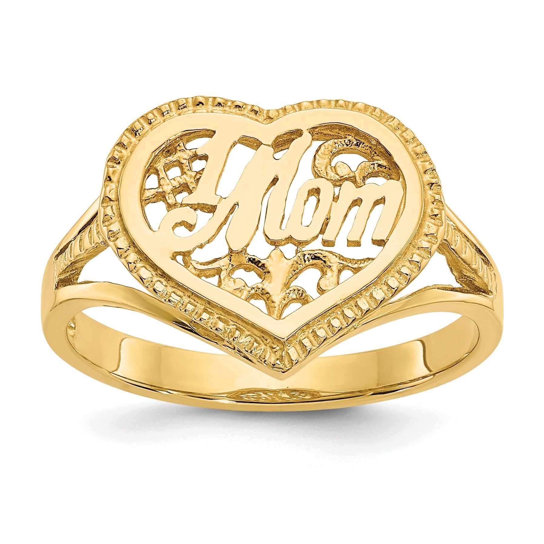 14k #1 Mom in Heart Ring Main image