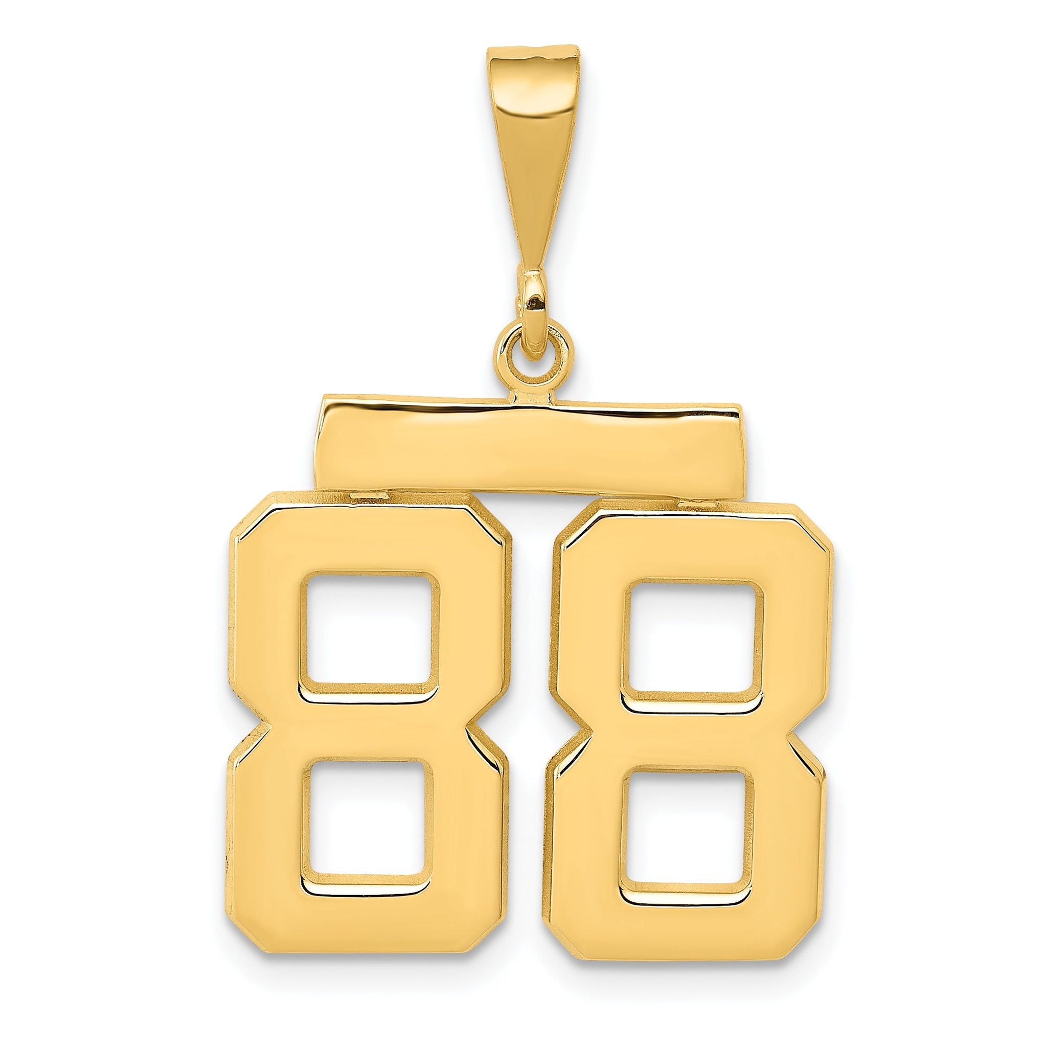 14K Gold Polished Number 88 Charm Casted & Elegant
