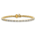 14k 5 carat Lab Grown Diamond VS/SI+ G+ Complete Princess and Round Tennis Bracelet