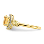 10K Citrine and Diamond Ring