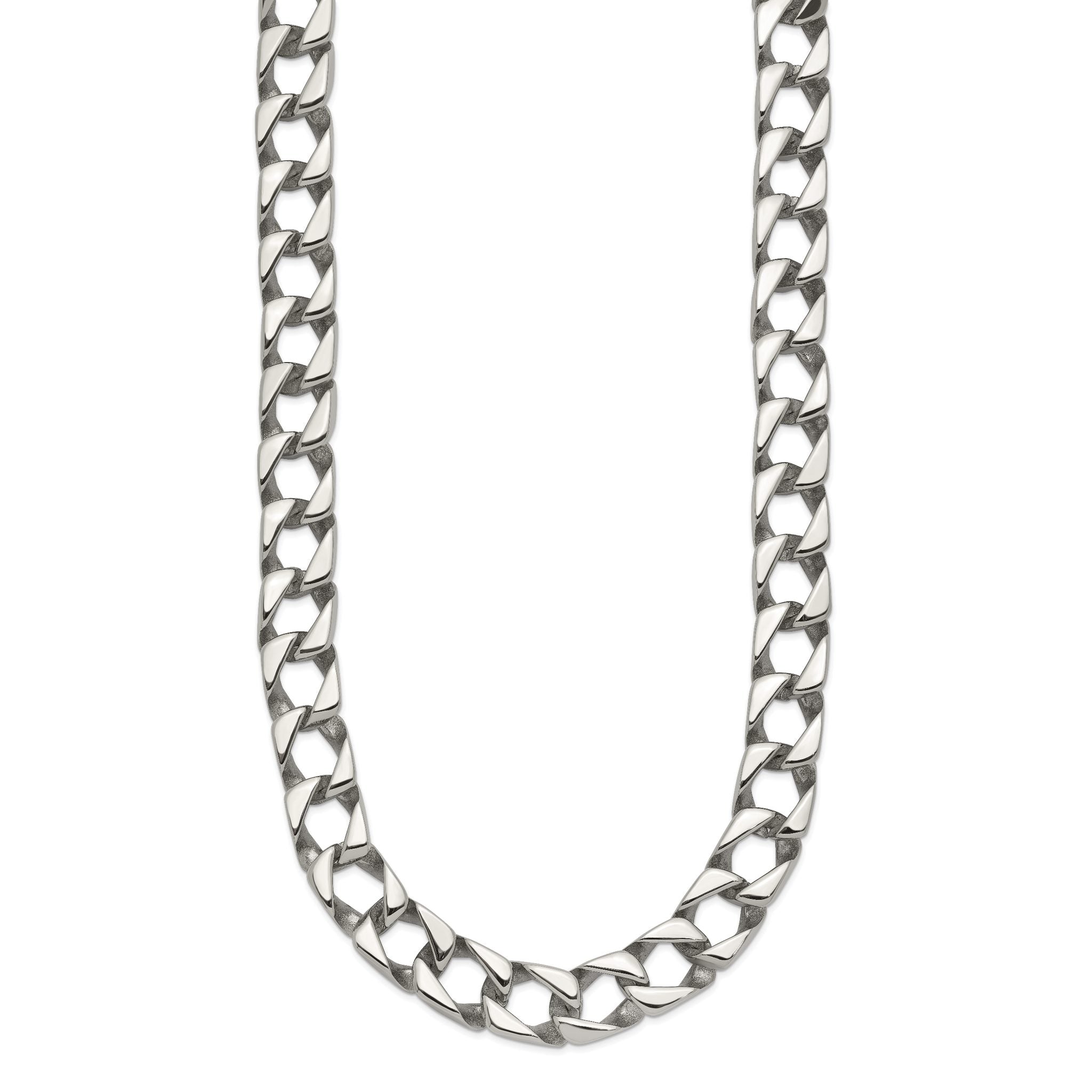 Sophia Jewelers Men's Polished Stainless Steel Curb Chain Necklace 24 Elegant Gift-Ready Secondary image