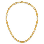 14k Polished 7mm Long Oval Link 18 inch Necklace