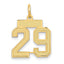 14K Gold Small Satin Number 29 Charm with Brushed Finish