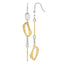 Stainless Steel Gold-Tone Polished & Brushed Square Textured Drop Dangle Earrings for Women