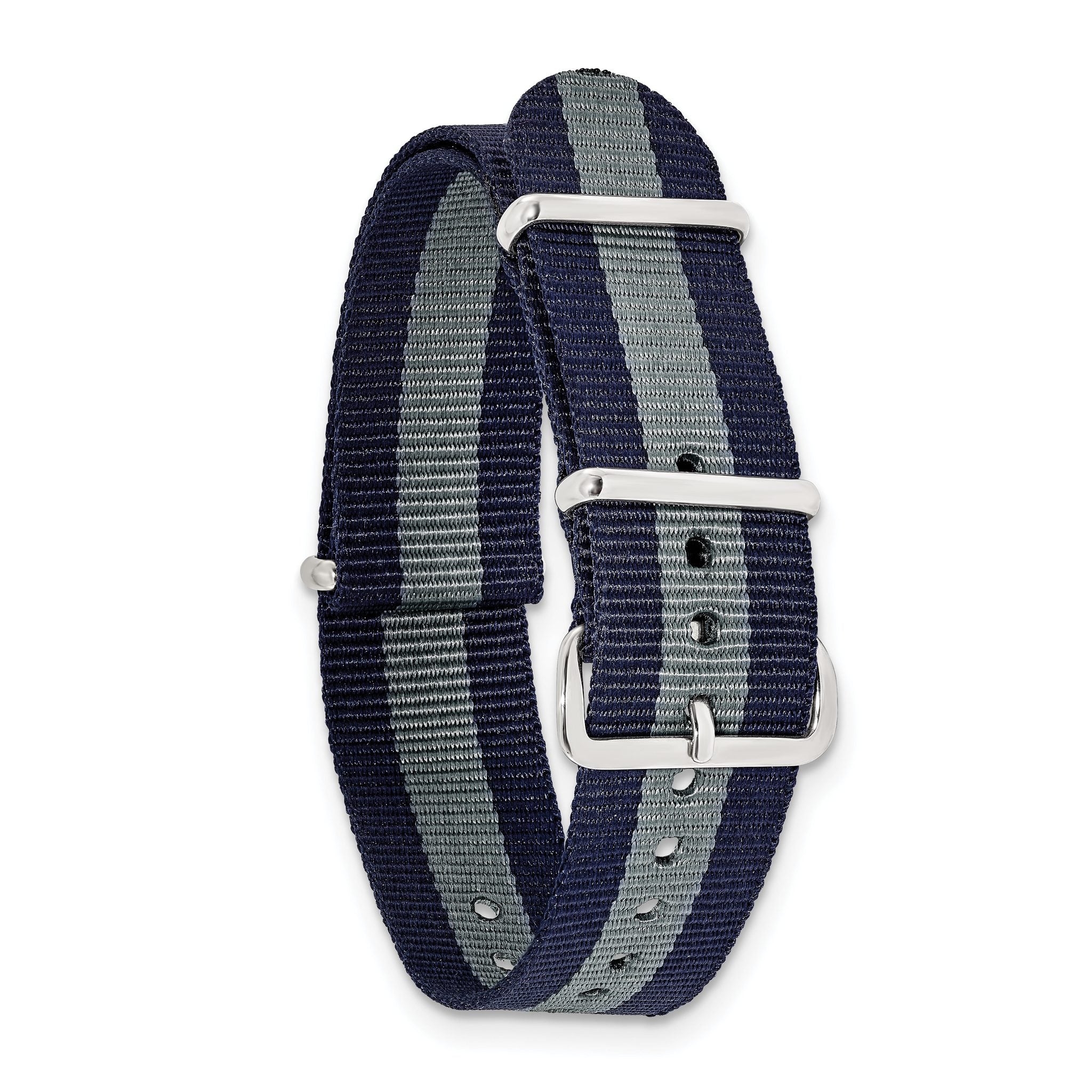 Military Ballistic Watch Band in Navy & Grey G10 Nylon, 18mm
