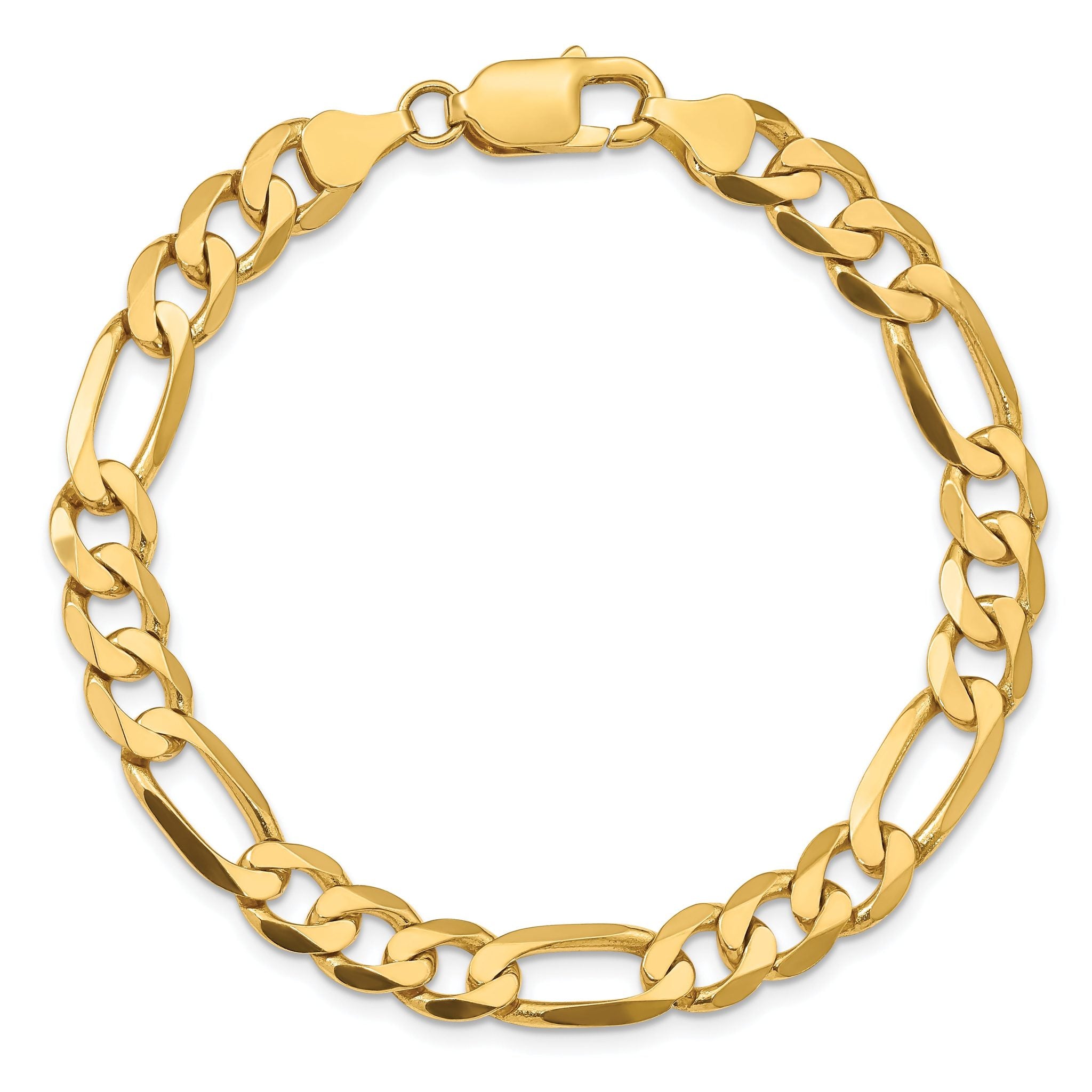 10K 7.5mm Flat Figaro Chain