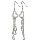 Stainless Steel Polished Heart Drop Dangle Earrings for Women
