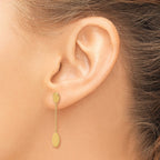14K Polished Oval Discs Dangle Post Earrings