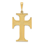 10K Gold Polished Cross Charm with Solid Design 44mm