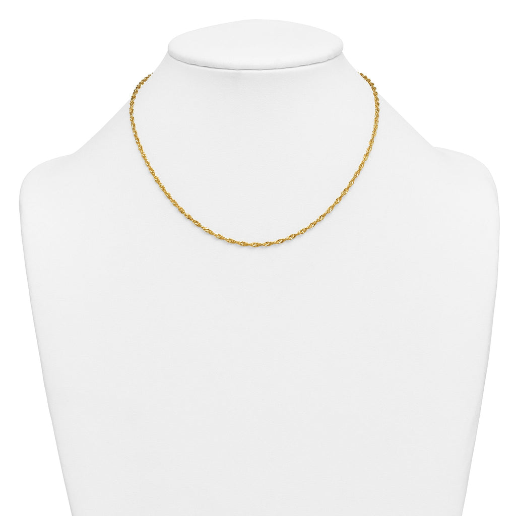 Singapore Chain Necklace in 14/20 Gold Filled, 2mm