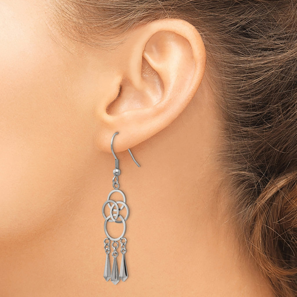 Stainless Steel Polished Drop Dangle Earrings for Women
