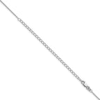 Sterling Silver Rhodium-Plated 1.25mm Cable Chain with a extention