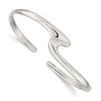 Sophia Jewelers Sterling Silver 925 Polished Flexible Women's Cuff Bangle Bracelet