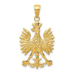 14K Gold Phoenix Bird Charm with Polished Textured Finish for Men