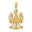 14K Gold Phoenix Bird Charm with Polished Textured Finish for Men
