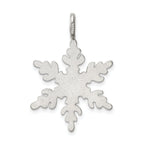 Sterling Silver 925 Snowflake Charm with Anti-Tarnish Solid Design 34mm
