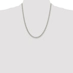 Sterling Silver Rhodium-plated 4mm Rolo Chain